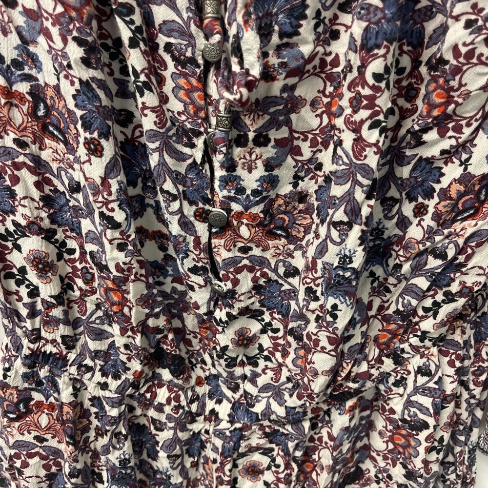 American Eagle Outfitters Floral Blouse Boho Artsy Mixed Prints Hippie Womens M - Picture 8 of 14